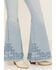 Wrangler Retro Women's Light Wash Embroidered High Rise Flare Jeans , Light Wash, hi-res