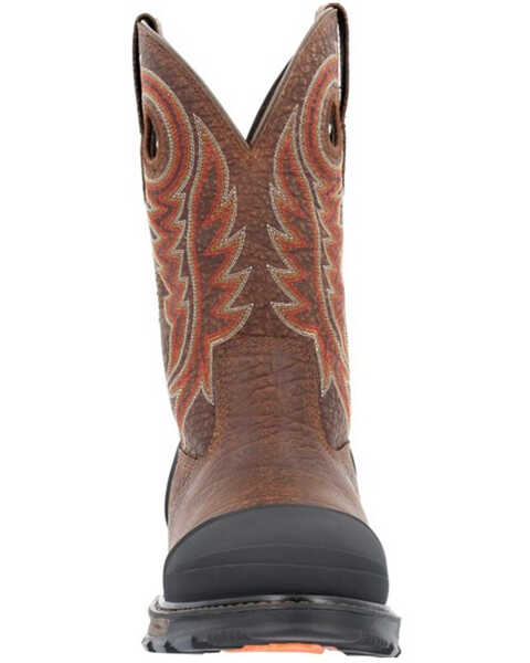 Image #4 - Durango Men's 11" Waterproof Western Work Boots - Steel Toe, Tan, hi-res
