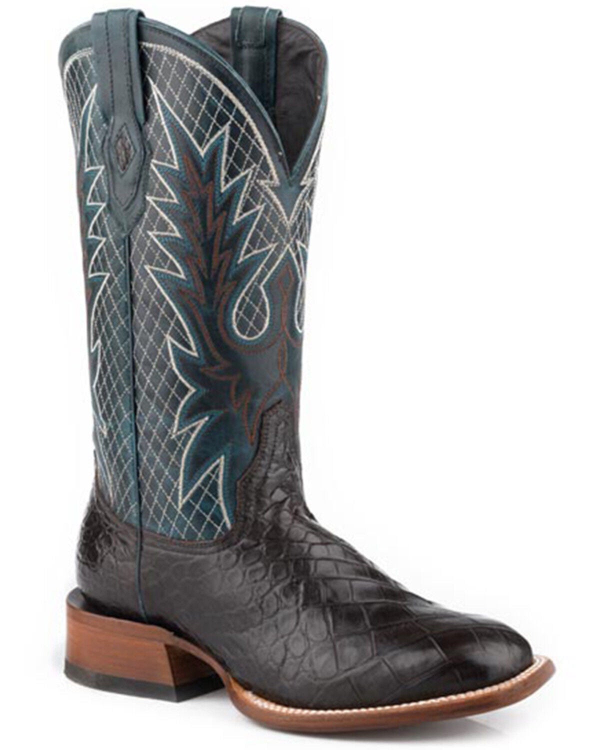 Image #1 - Stetson Men's Exotic Alligator Western Boots - Broad Square Toe, Brown, hi-res