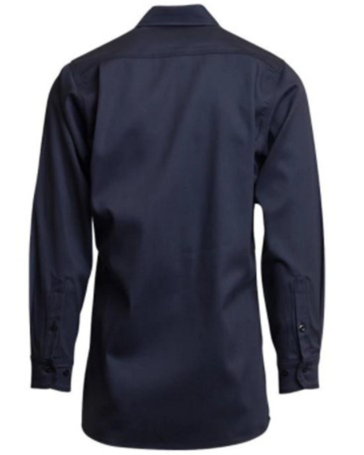 Image #2 - Lapco Men's FR Solid Long Sleeve Button-Down Work Shirt - Big, Navy, hi-res