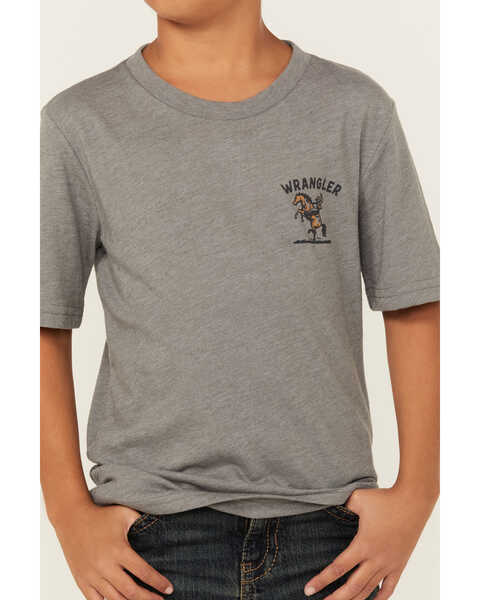 Image #4 - Wrangler Boys' Rodeo Short Sleeve Graphic T-Shirt , Grey, hi-res