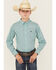 Image #1 - Ariat Boys' Geo Print Long Sleeve Button-Down Western Shirt, Mint, hi-res