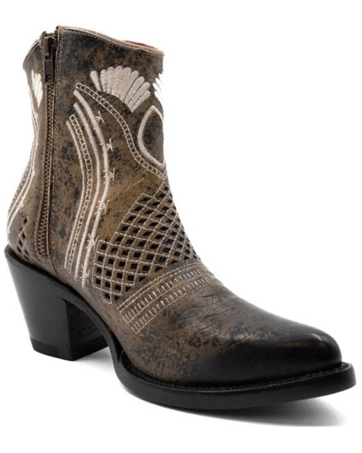 Ferrini Women's Savannah Fashion Booties - Round Toe, Dark Brown, hi-res