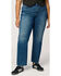 Image #1 - Warp + Weft Women's Ase Dark Wash High Rise Straight Stretch Denim Jeans - Plus, Dark Wash, hi-res