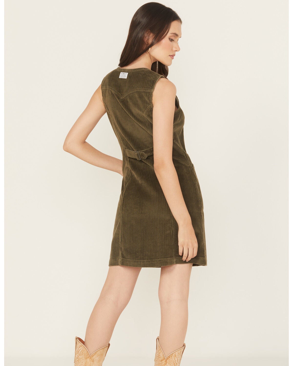 Image #4 - Levi's Women's Vianna Sleeveless Button-Down Corduroy Dress, Green, hi-res