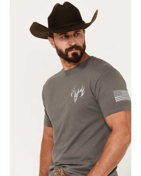 Image #4 - Buckwear Men's Belong To The Brave Short Sleeve Graphic T-Shirt, Charcoal, hi-res