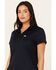 Image #2 - Ariat Women's Rebar Foreman Short Sleeve Polo Shirt , Navy, hi-res