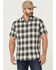 Flag & Anthem Men's Desert Son Gallatin Vintage Plaid Short Sleeve Snap Western Shirt , Cream, hi-res