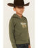 Image #2 - Wrangler Boys' Rodeo Graphic Hooded Sweatshirt , Olive, hi-res
