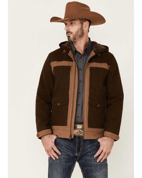 Image #1 - Pendleton Men's Brown Highlander Hooded Wool Zip-Front Field Coat , , hi-res