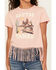Image #3 - Shyanne Girls' Can't Be Tamed Short Sleeve Fringe Graphic Tee, Light Pink, hi-res