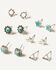 Image #2 - Shyanne Women's Cross Moon Star Multi Earring Set - 14 Piece, Silver, hi-res
