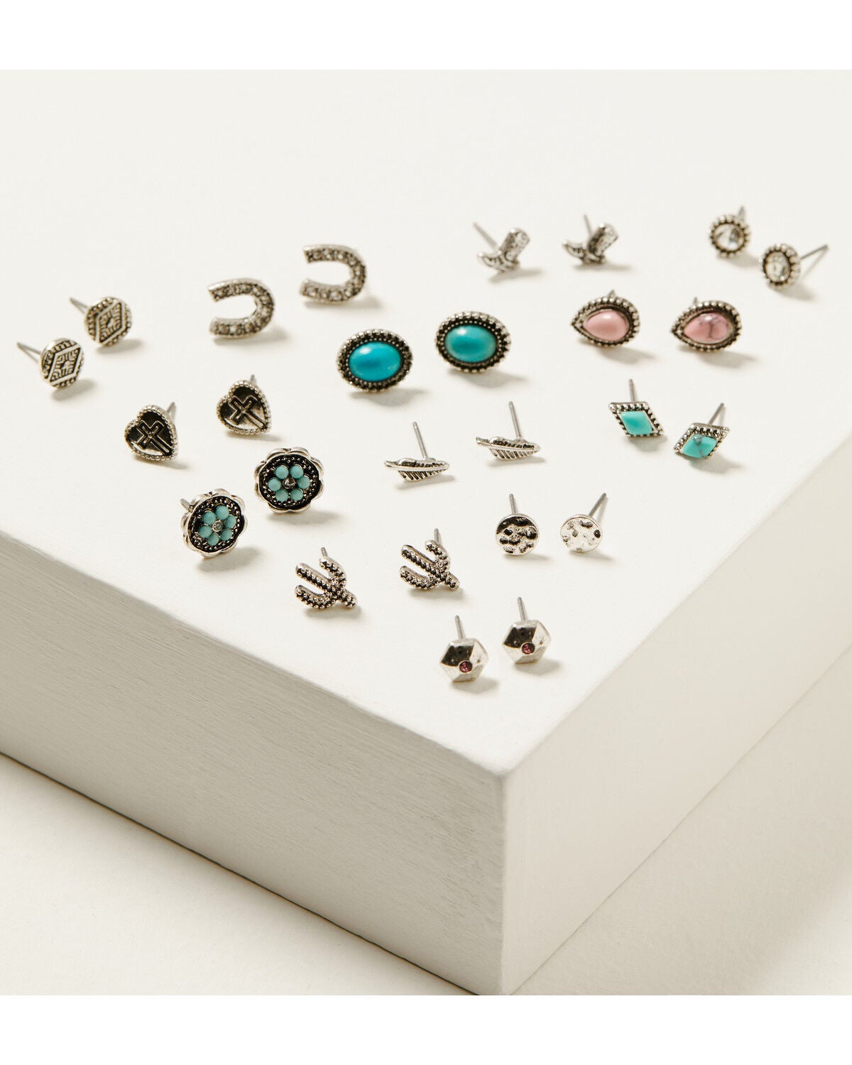 Image #1 - Shyanne Women's Cowgirl Earrings Set - 11 Piece, Silver, hi-res