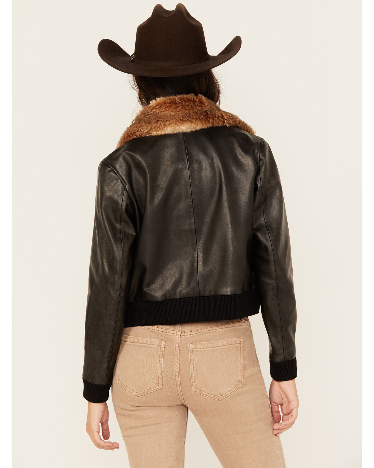 Image #4 - Cleo + Wolf Women's Casey Faux Fur Collar Jacket, Charcoal, hi-res