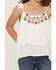 Image #3 - Hayden Girls' Embroidered Pleated Tank, White, hi-res