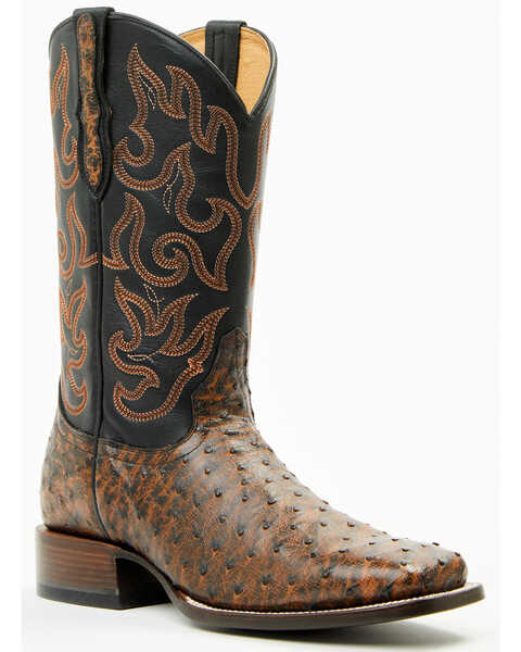 Image #1 - Cody James Men's Exotic Full Quill Ostrich Western Boots - Broad Square Toe , Brandy Brown, hi-res