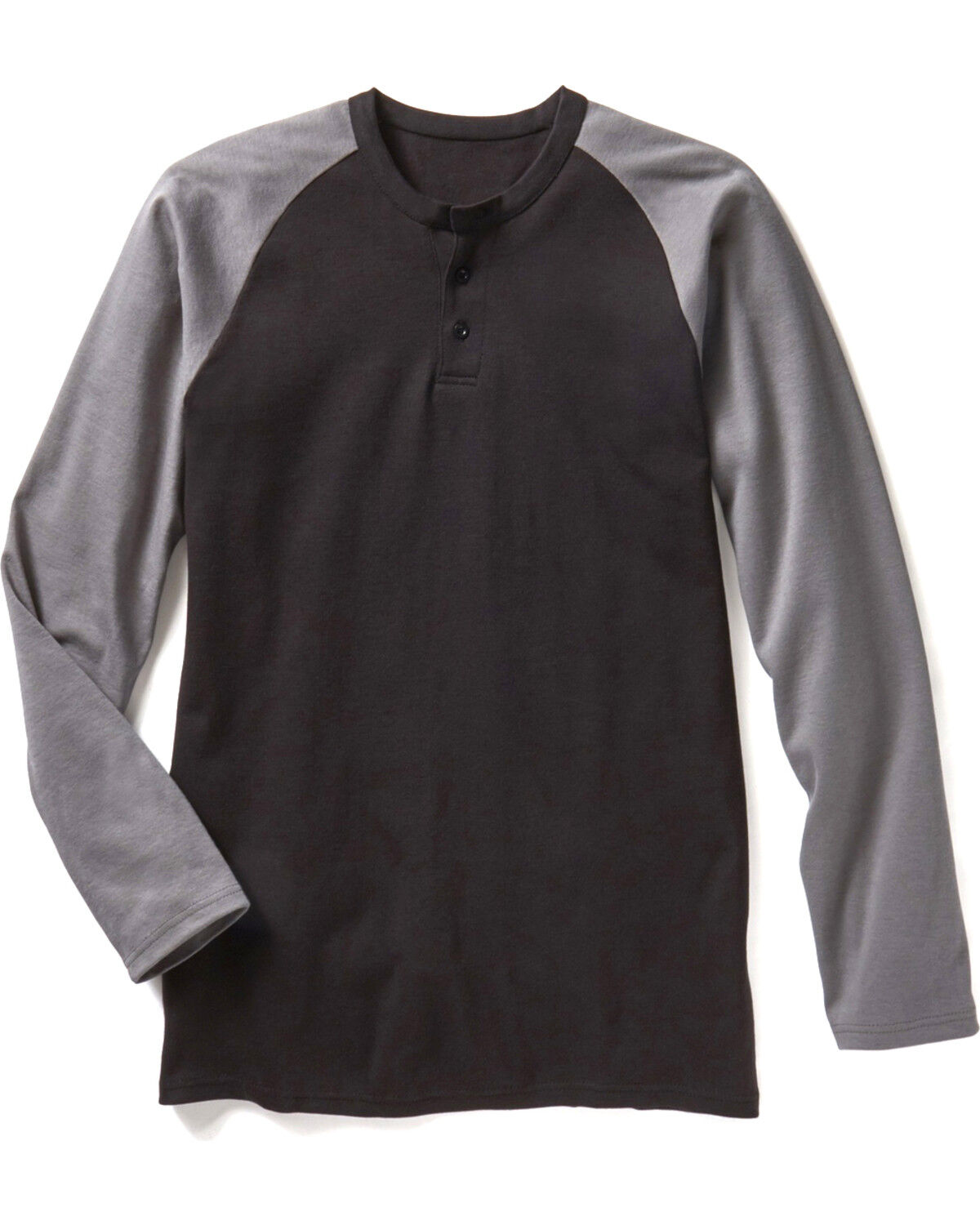 Image #1 - Rasco Men's FR Preshrunk Henley T-Shirt, Black, hi-res