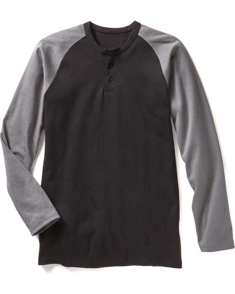Rasco Men's FR Preshrunk Henley T-Shirt , Black, hi-res