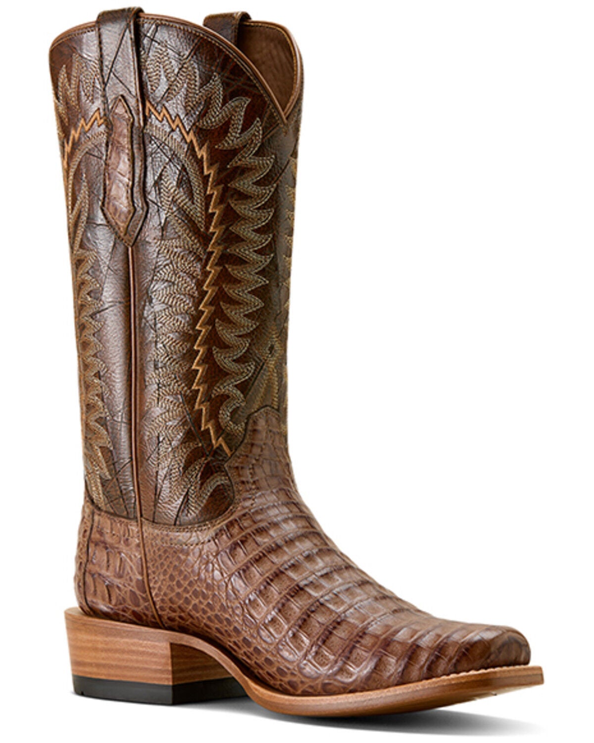 Ariat Men's Futurity Finalist Exotic Caiman Western Boots - Square Toe, Natural, hi-res