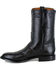 Image #3 - Lucchese Men's Handmade Ward Smooth Ostrich Roper Boots - Round Toe, Black, hi-res