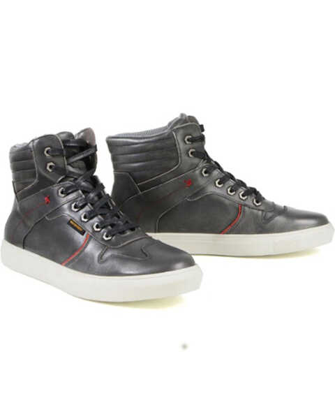 Image #1 - Milwaukee Leather Men's Vintage High-Top Reinforced Street Riding Waterproof Shoes - Round Toe, Grey, hi-res
