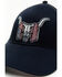 Image #2 - Cody James Men's Long Horn Skull Flag Embroidered Ball Cap , Navy, hi-res