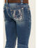 Image #4 - Shyanne Little Girls' Americana Horseshoe Pocket Stretch Bootcut Jeans , Blue, hi-res