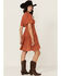 Image #4 - Angie Women's Polka Dot Short Sleeve Mini Dress, Rust Copper, hi-res