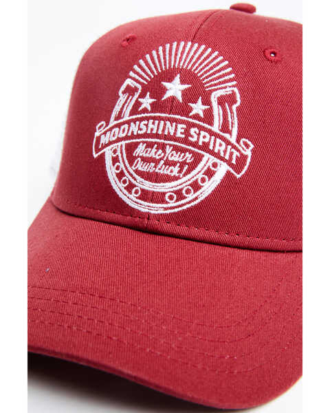 Image #2 - Moonshine Spirit Men's Red Horseshoe Embroidered Mesh-Back Ball Cap , Red, hi-res