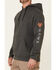 Hawx Men's Dark Grey Primo Logo Fleece-Lined Work Hooded Work Sweatshirt , Dark Grey, hi-res
