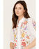 Johnny Was Women's Petunia Smocked Lisbon Shirt, White, hi-res