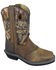 Smoky Mountain Youth Boys' Pawnee Camo Western Boots - Square Toe, Brown, hi-res