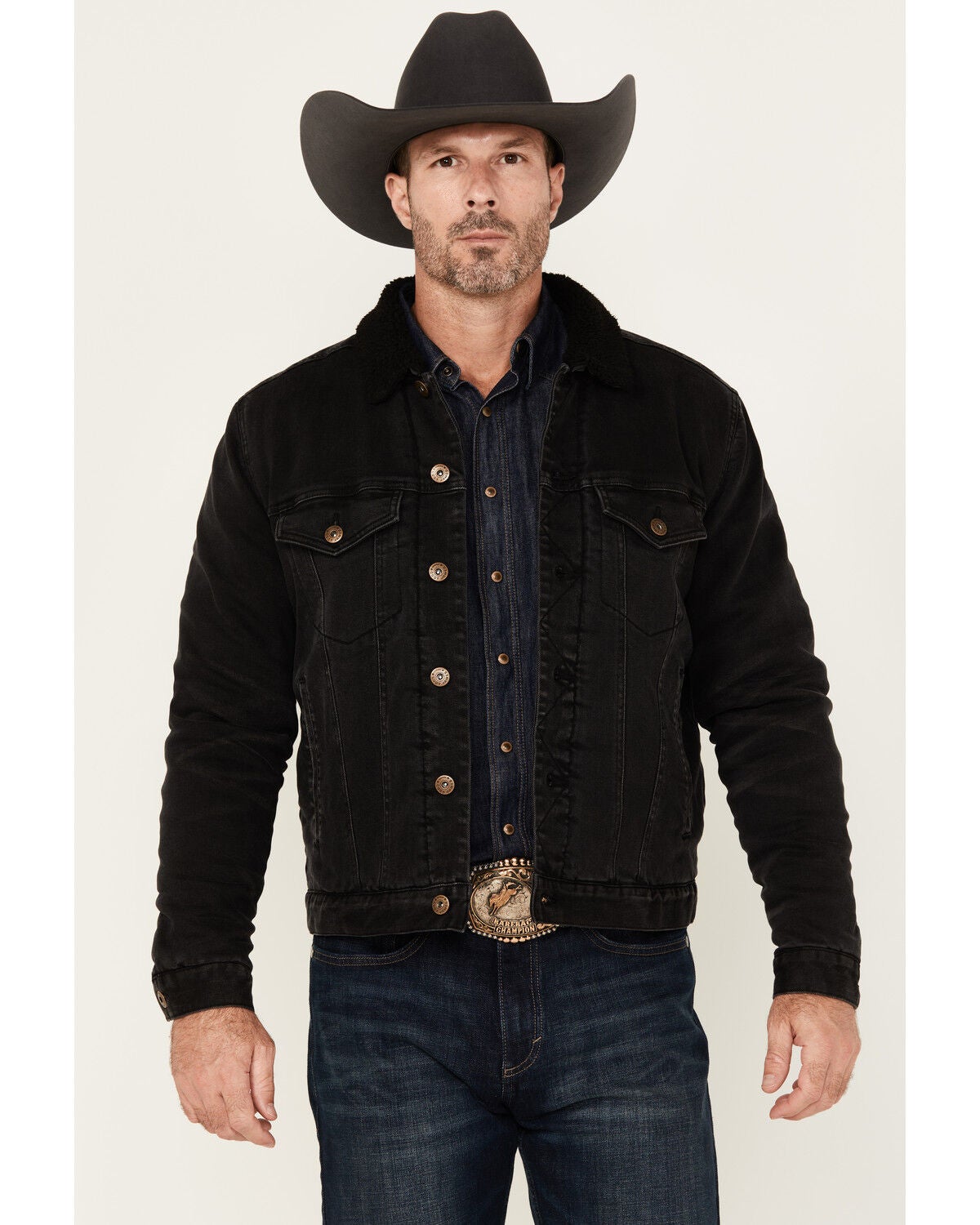 Cody James Men's Outlaw Sherpa Lined Denim Trucker Jacket | Sheplers