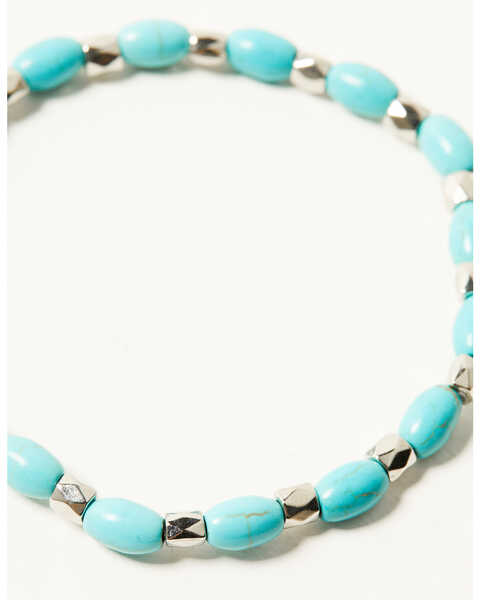 Image #5 - Shyanne Women's Cuff and Stretch Bead Statement Bracelet Set - 4 Piece , Turquoise, hi-res