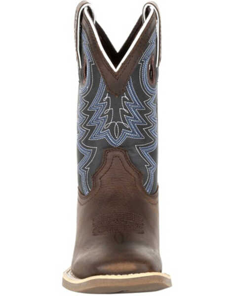Image #5 - Durango Boys' Lil Rebel Pro Western Boots - Square Toe, Brown/blue, hi-res