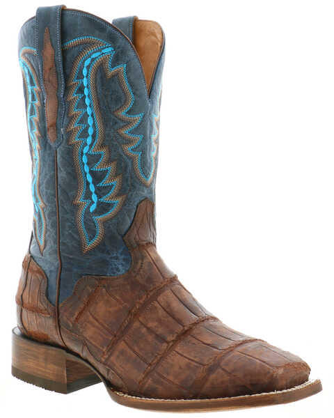 El Dorado Men's Caiman Leather Western Boots - Broad Square Toe, Chocolate, hi-res