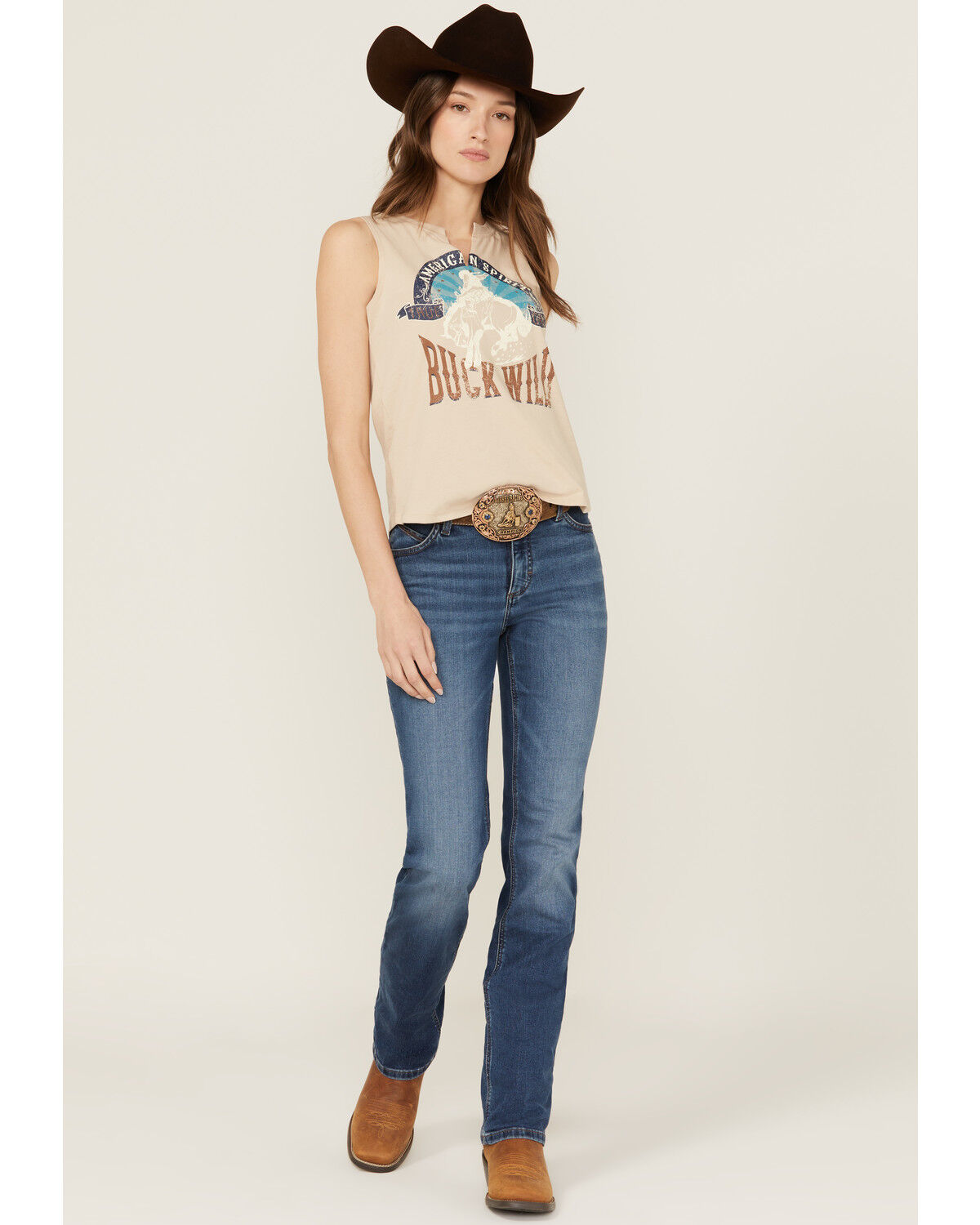 Image #3 - Wrangler Women's Jennifer Dark Wash Mid Rise Willow Ultimate Riding Stretch Bootcut Jeans, Dark Wash, hi-res