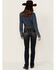Image #1 - Rock & Roll Denim Women's Dark Wash Mid Rise Embroidered Riding Stretch Denim Jeans, Dark Wash, hi-res