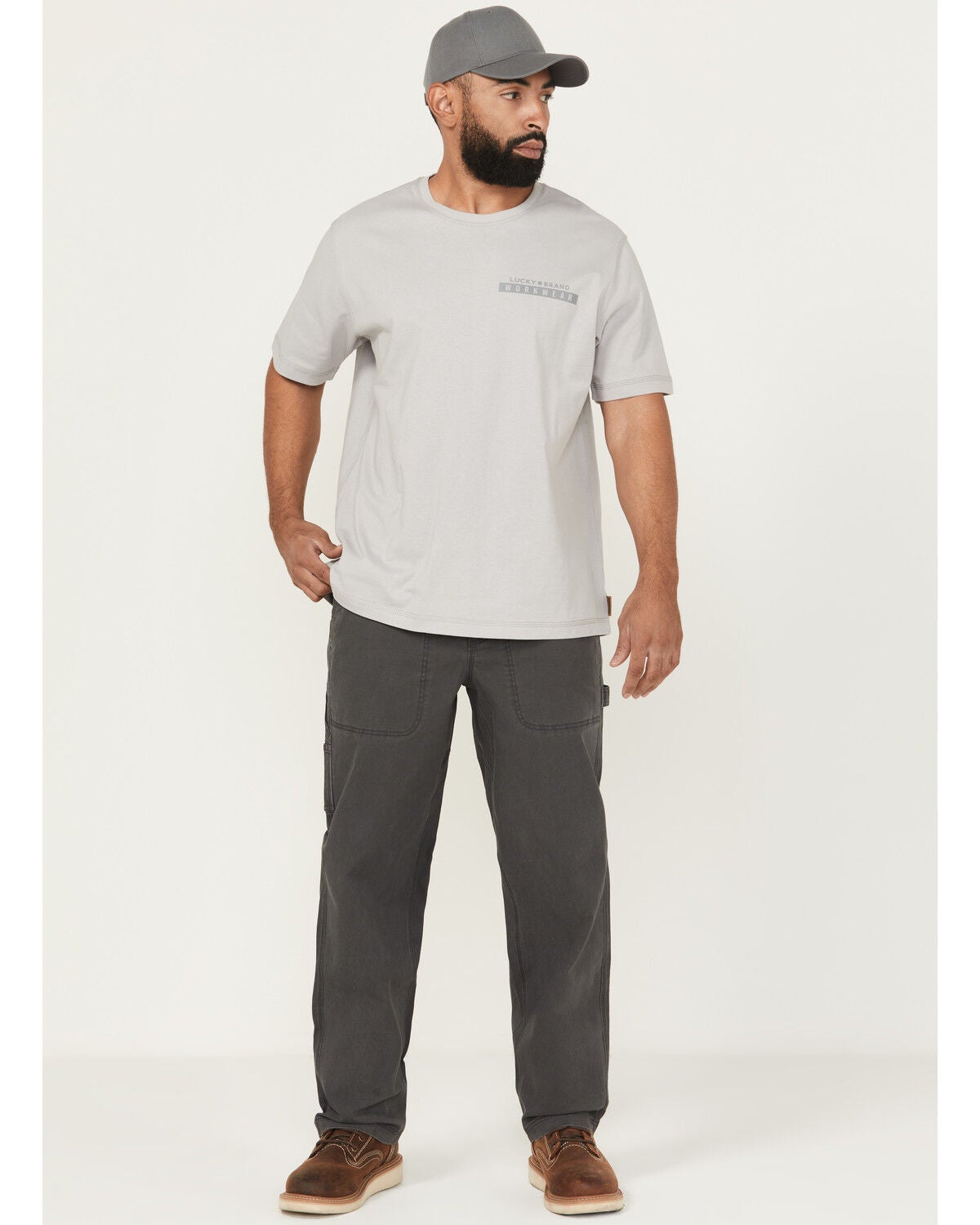Lucky Brand Workwear Men's Broken Canvas Painter Pants, Charcoal, hi-res