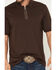 Image #3 - RANK 45&reg; Men's Rigged Solid Zipper Polo, Brown, hi-res