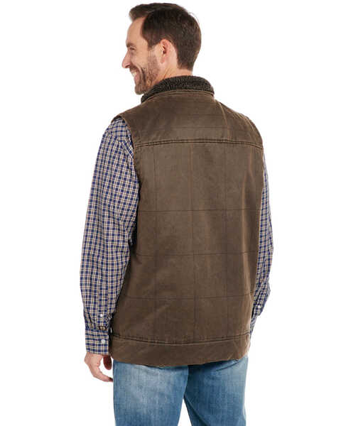 Image #2 - Cripple Creek Men's Chocolate Enzyme Washed Quilted Sherpa Vest , , hi-res