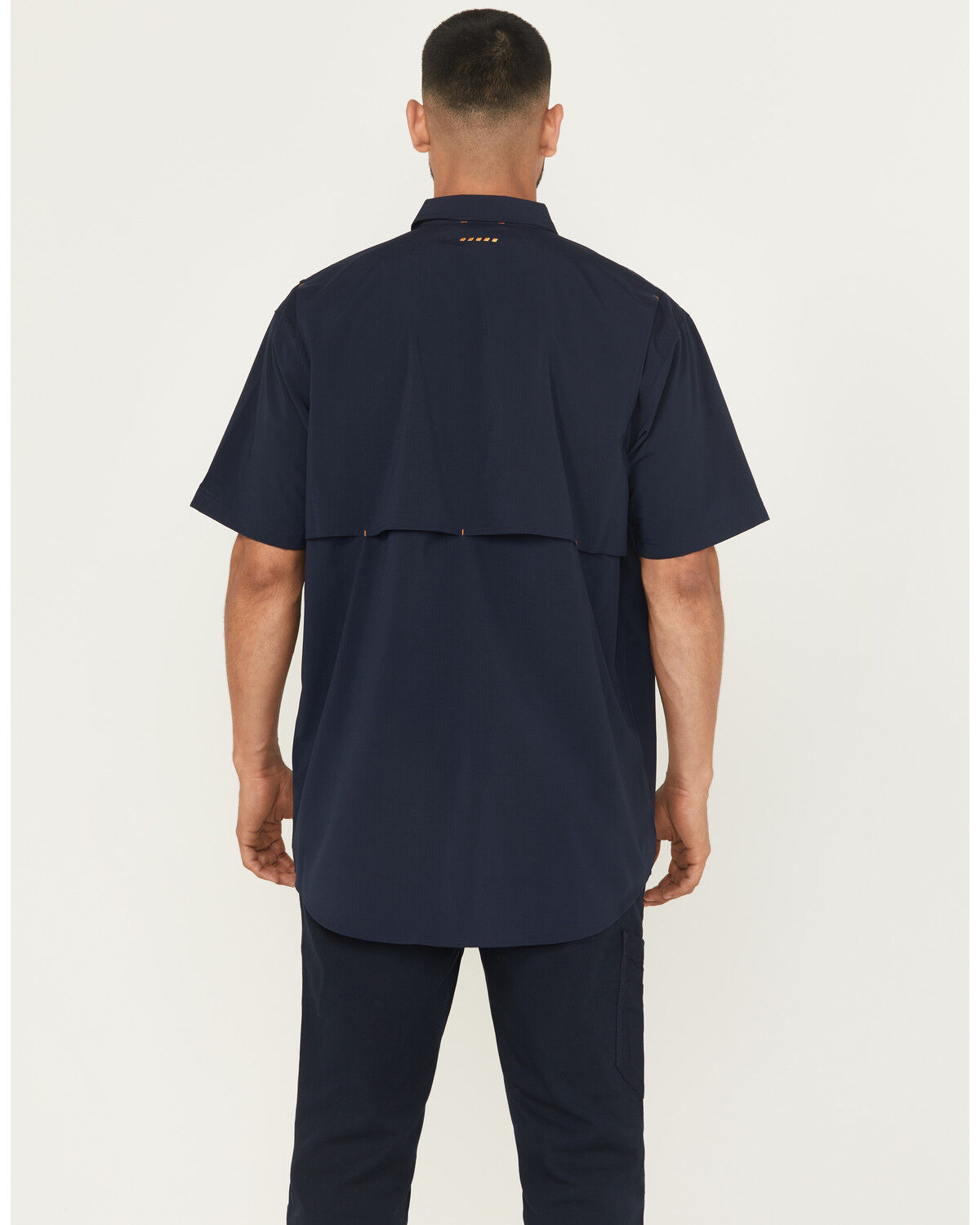 Image #4 - Ariat Men's Rebar Made Tough Vent Short Sleeve Work Shirt, Navy, hi-res