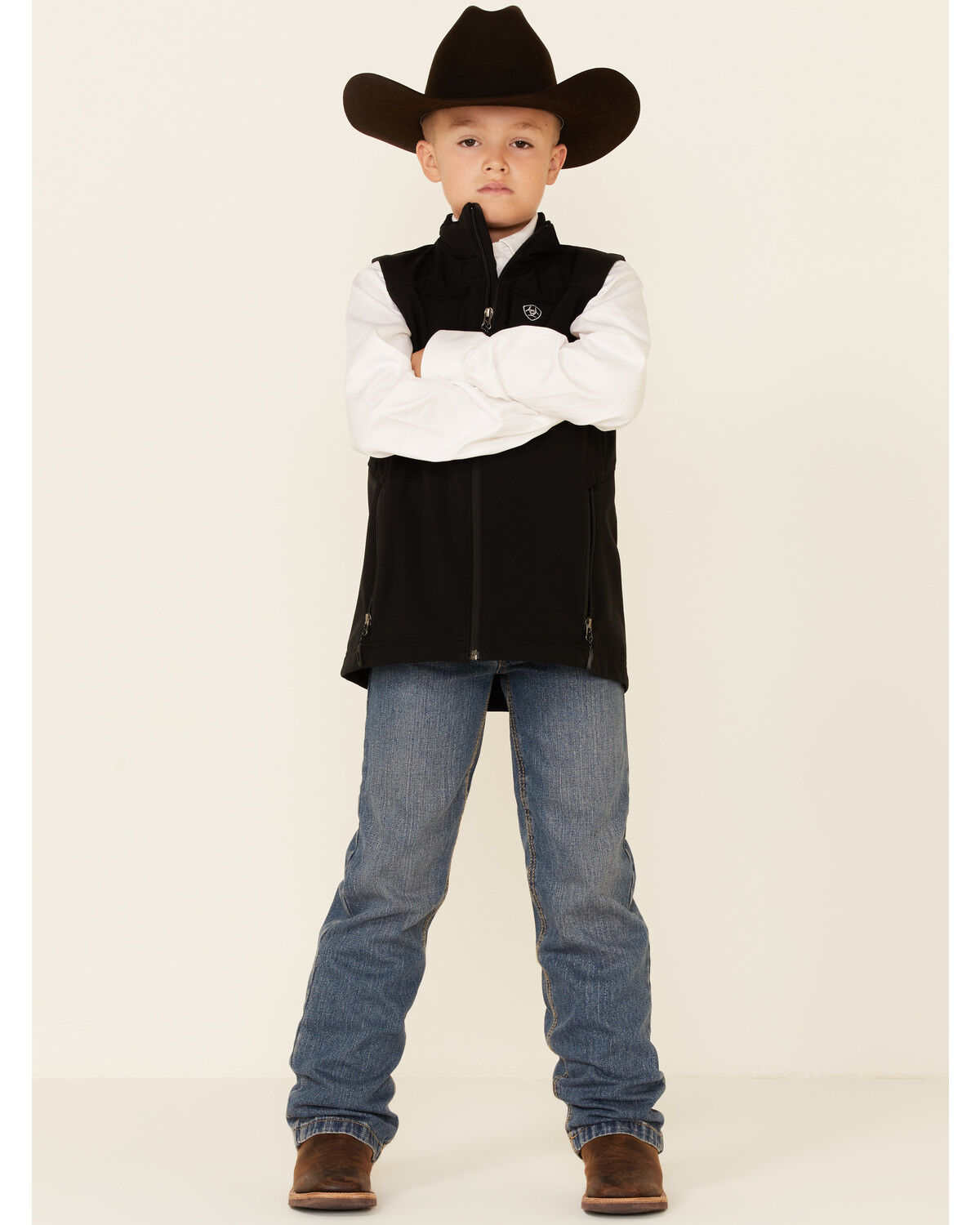 Image #2 - Ariat Boys' Vernon 2.0 Softshell Vest, Black, hi-res