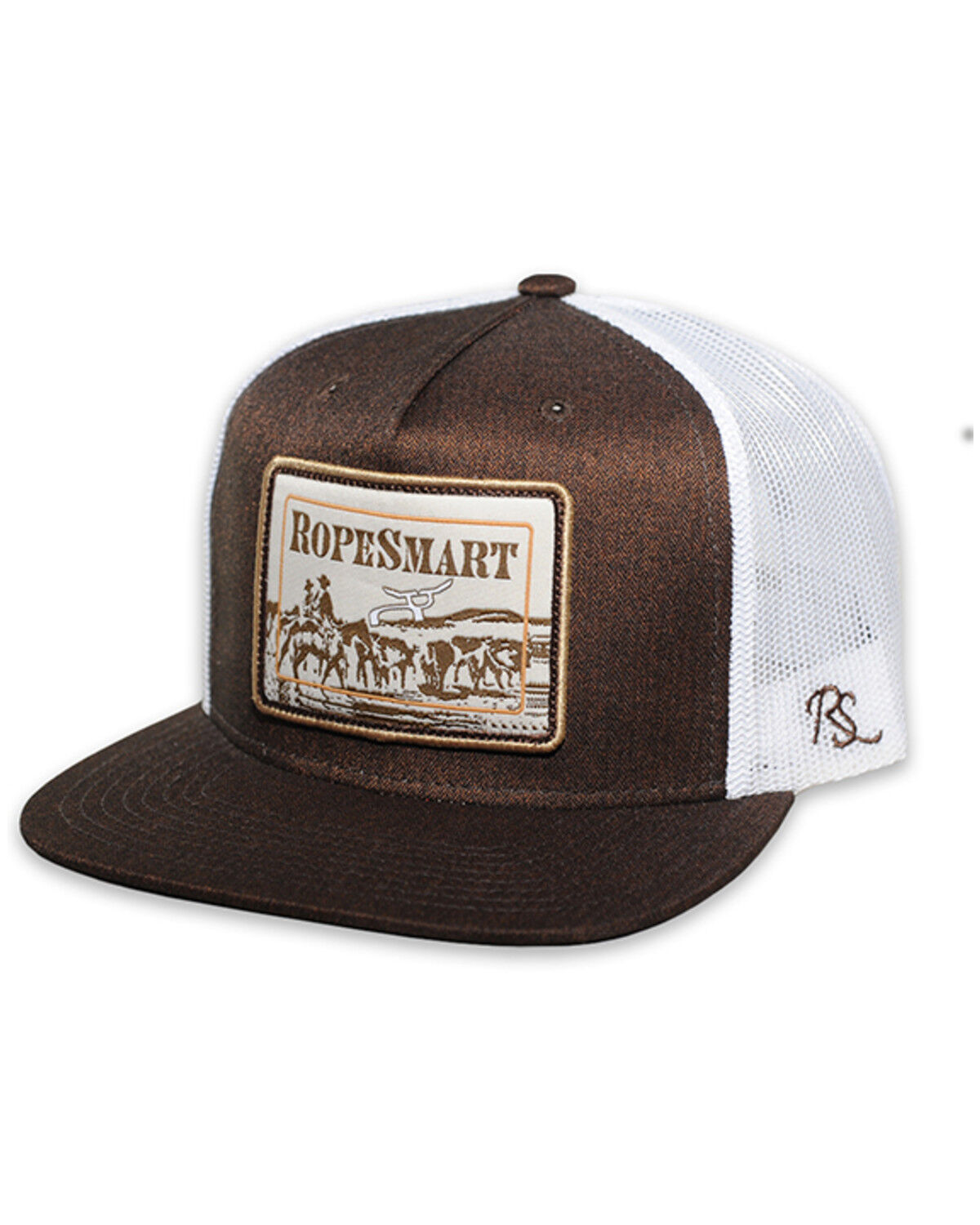 Image #1 - RopeSmart Men's Cowboy Punching Patch Ball Cap, Brown, hi-res