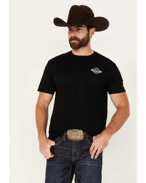 Image #1 - Cowboy Hardware Men's Built Tough Shield Short Sleeve Graphic T-Shirt, Black, hi-res