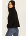 Shyanne Women's Cable Fringe Sweater , Black, hi-res