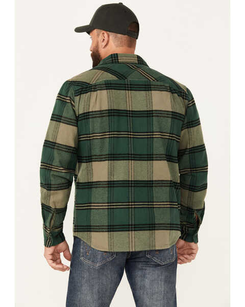 Image #4 - Brixton Men's Bowery Plaid Print Long Sleeve Button-Down Flannel Shirt, Dark Green, hi-res