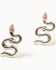 Image #3 - Shyanne Women's Snake And Stone Earring Set , Pink, hi-res