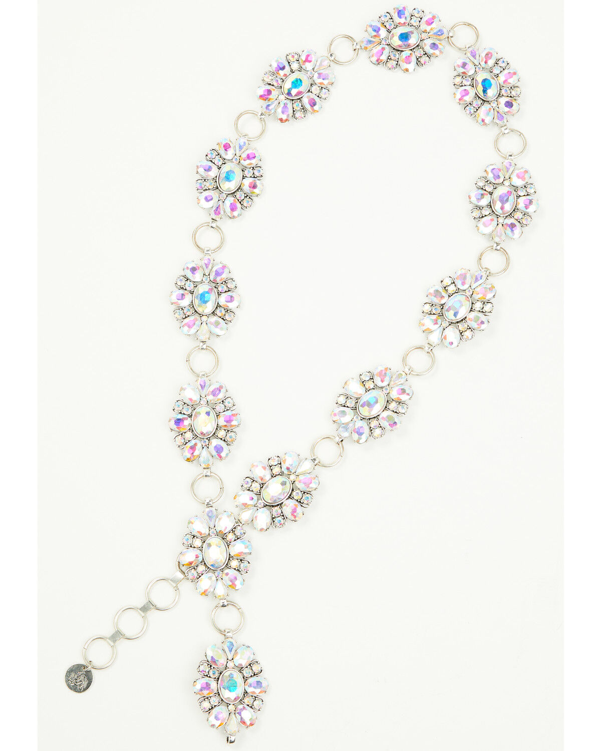Image #2 - Southern Grace Women's Crystal Concho Chain Belt, Iridescent, hi-res