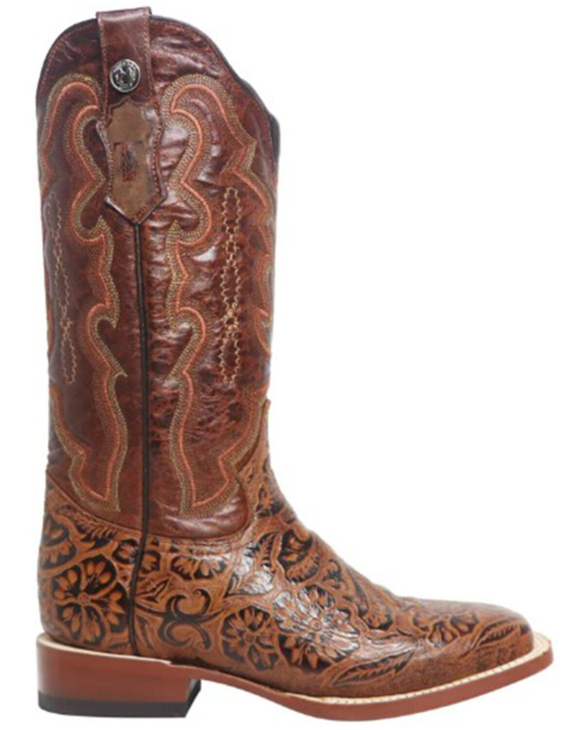 Image #2 - Tanner Mark Women's Wildfire Western Boots - Broad Square Toe, Cognac, hi-res